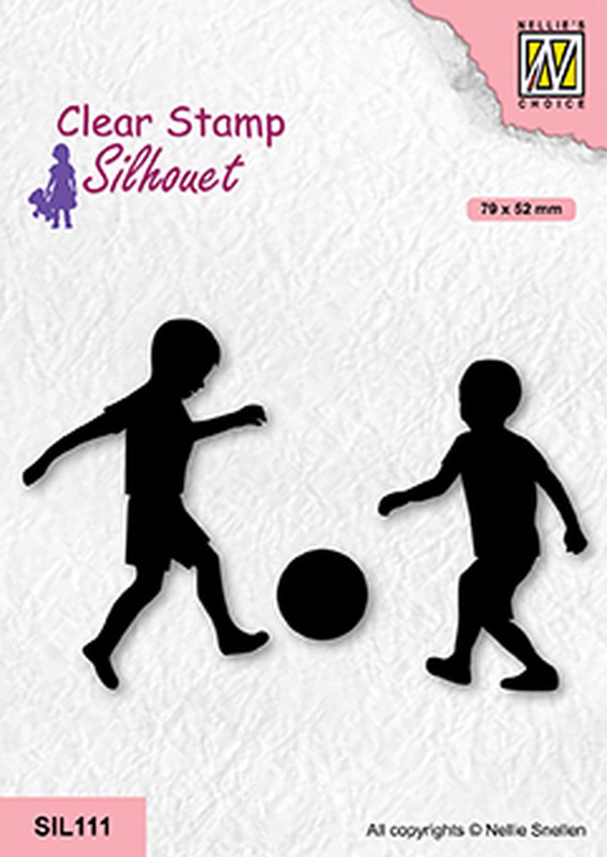 SIL111 Silhouette Clear stamps boys playing soccer